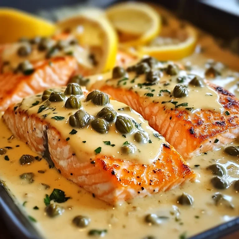 Creamy Salmon Piccata with Lemon and Capers