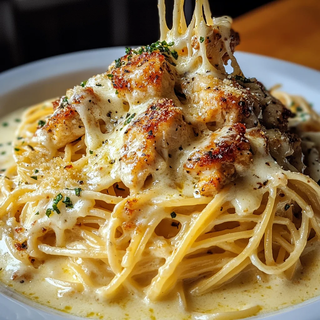 Easy Creamy Cajun Chicken Spaghetti with Garlic Mozzarella Sauce