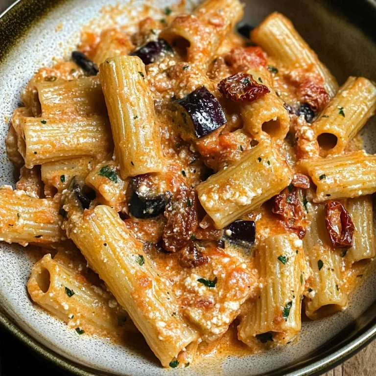 Eggplant and Sun-Dried Tomato Ricotta Pasta