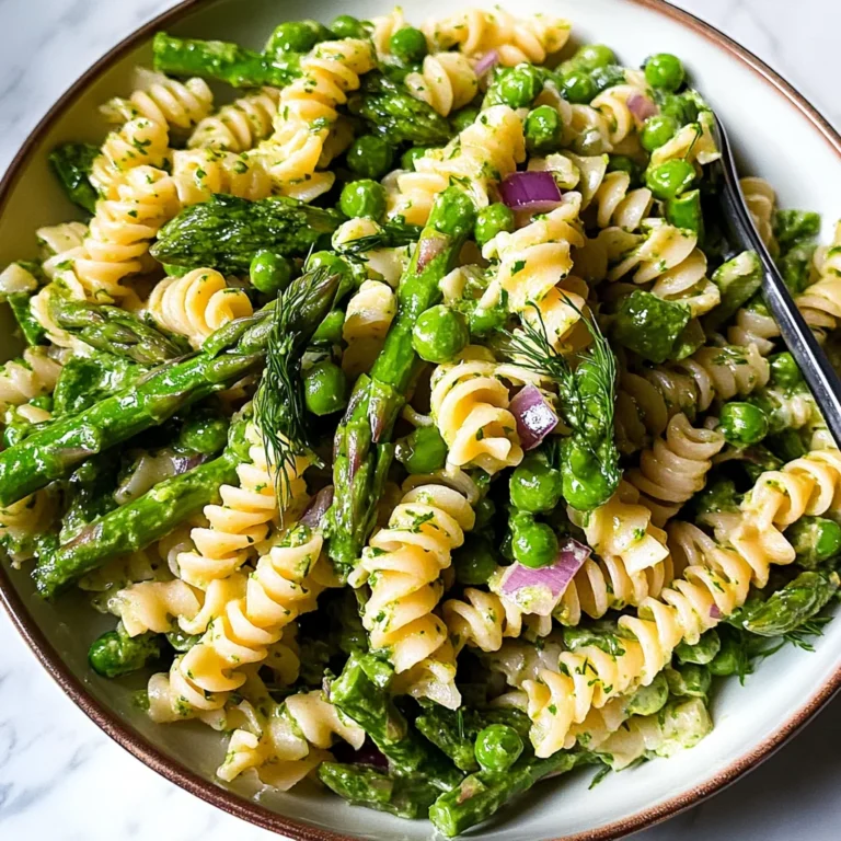 Fresh Spring Pasta Salad Recipe with Asparagus and Lemon Dill Vinaigrette