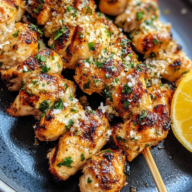 Garlic Parmesan Chicken Skewers