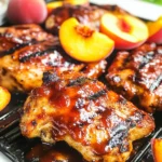 Grilled Bourbon Peach BBQ Chicken