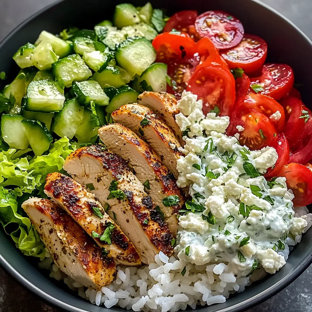 Juicy Mediterranean Chicken Bowl with Rice