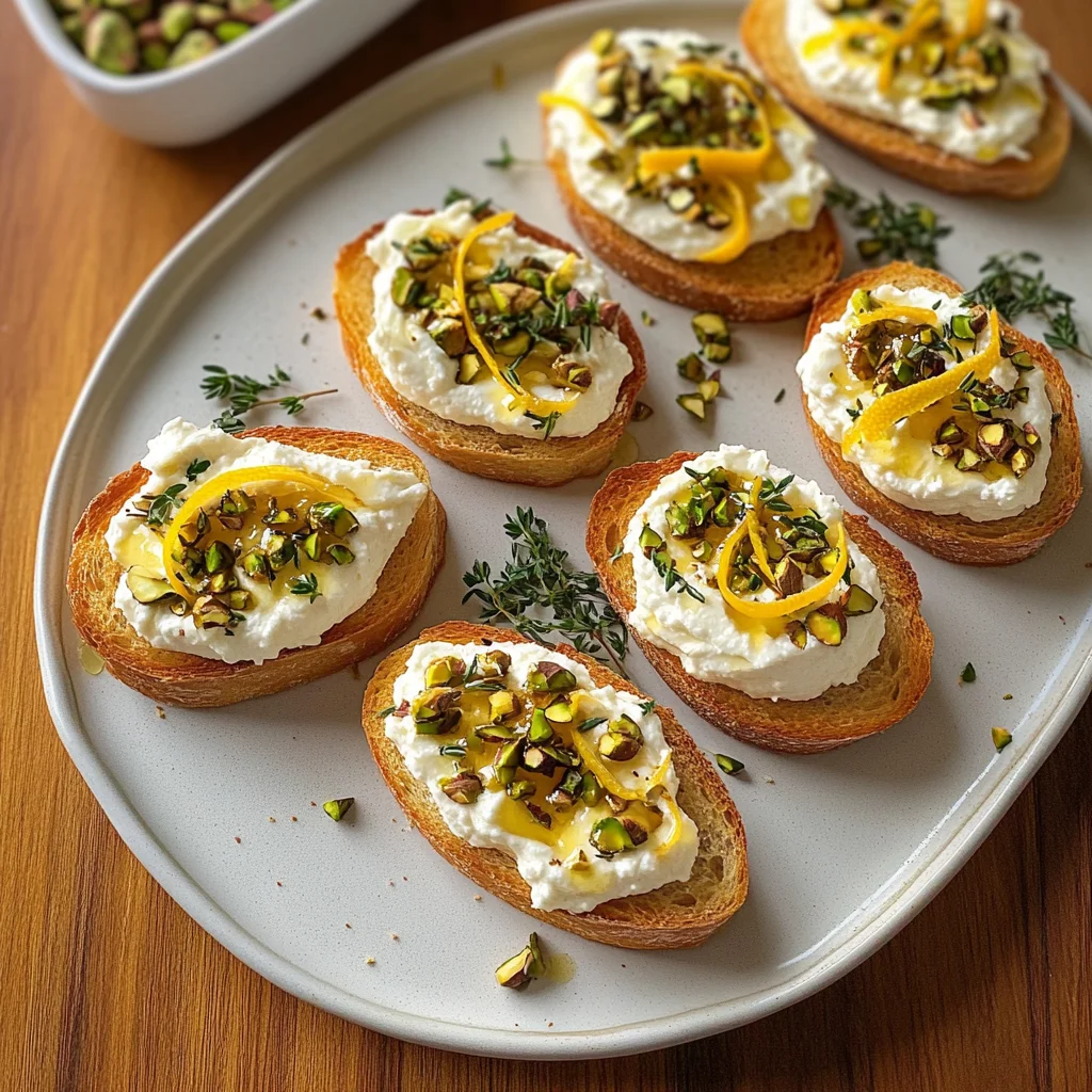 Lemon Honey Ricotta Crostini