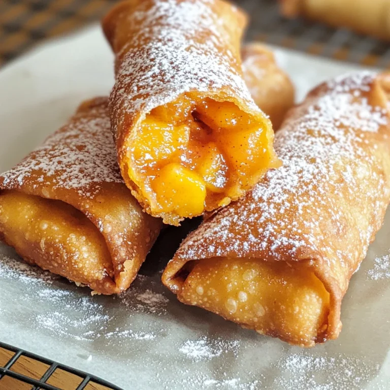 Peach Cobbler Egg Rolls