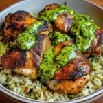 Peruvian Chicken And Rice with Green Sauce