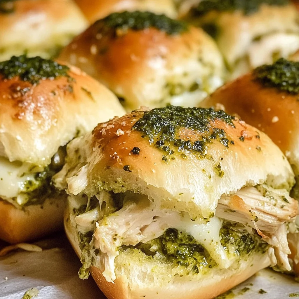 Pesto Chicken Pull Apart Sliders