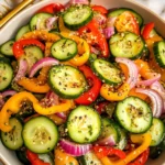Pickled Cucumber, Onion, and Bell Pepper Salad