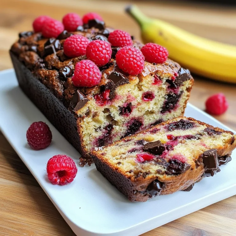 Raspberry Dark Chocolate Banana Bread