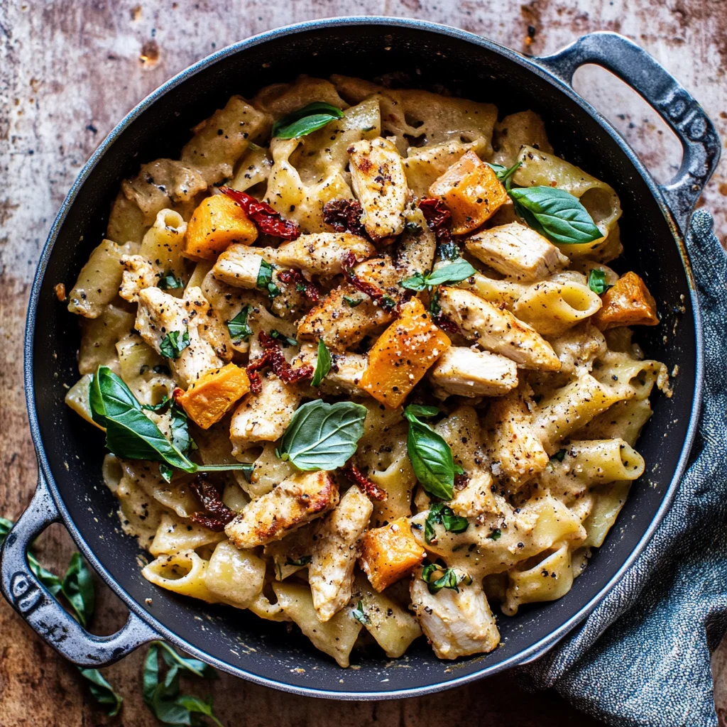 Roasted Butternut Squash and Sun-Dried Tomato Chicken Pas…