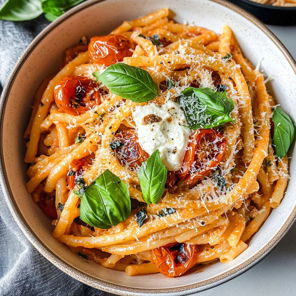 Roasted Tomato and Garlic Ricotta Pasta