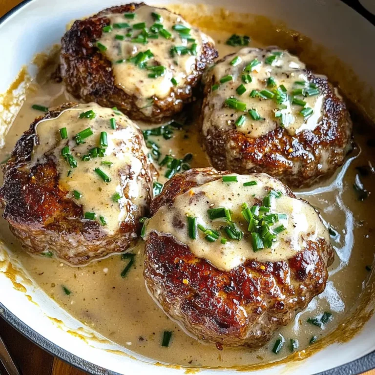Salisbury Steaks in Horseradish Parmesan Sauce