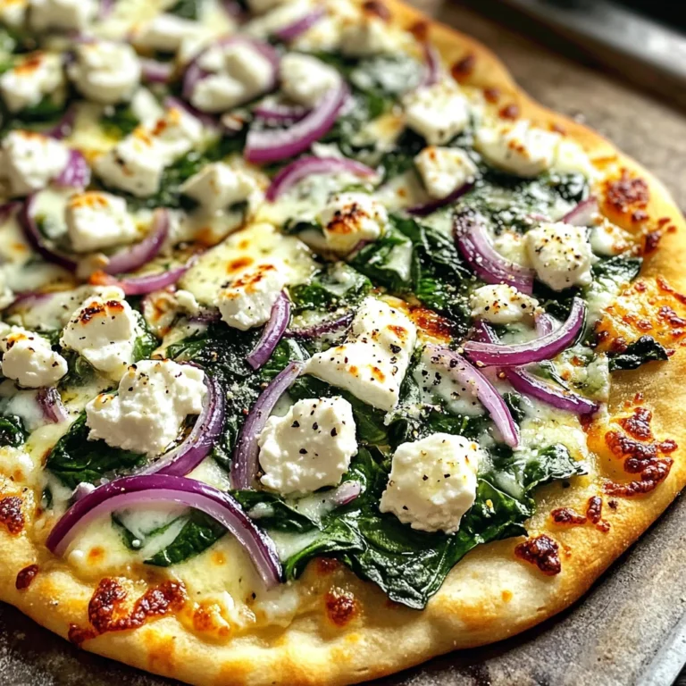 Tasty Spinach and Feta Flatbread Pizza