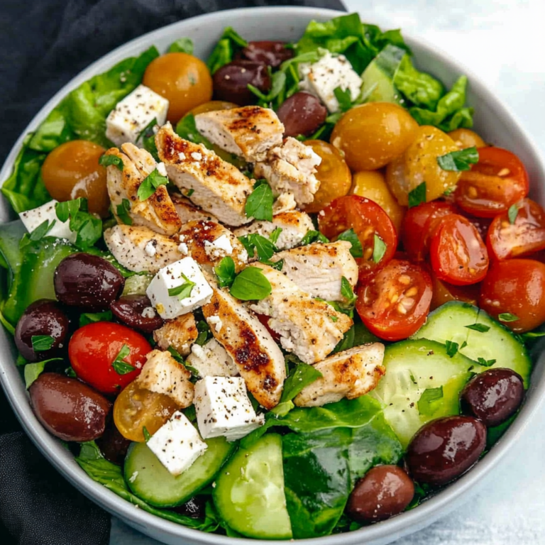 Easy Greek Salad with Chicken