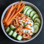healthy buffalo chicken snack bowl (high protein)