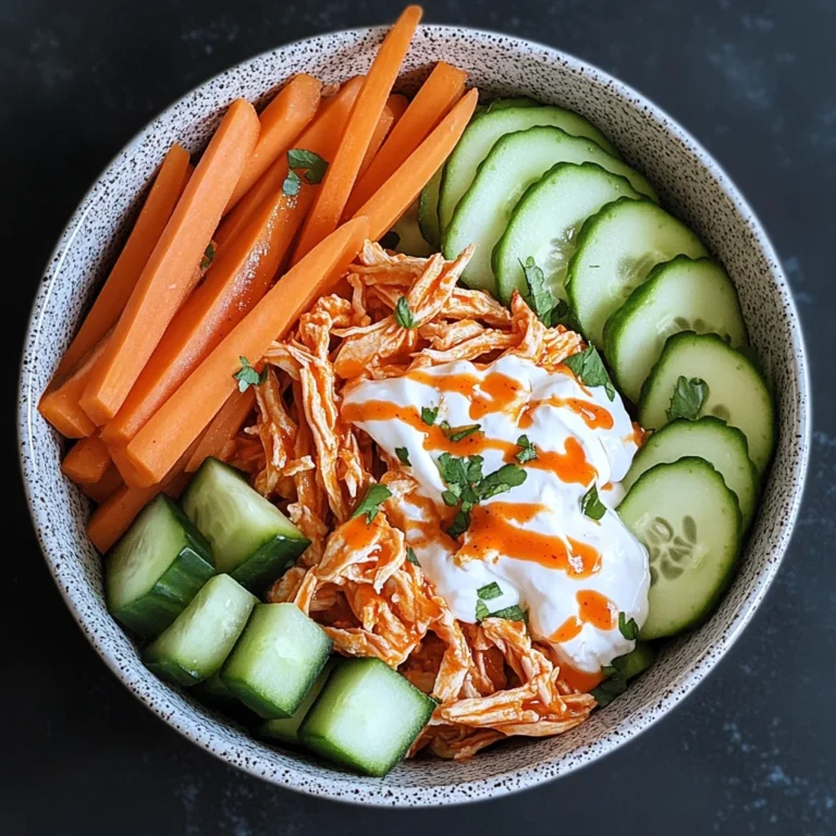 healthy buffalo chicken snack bowl (high protein)