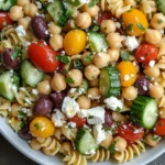 mediterranean chickpea pasta salad