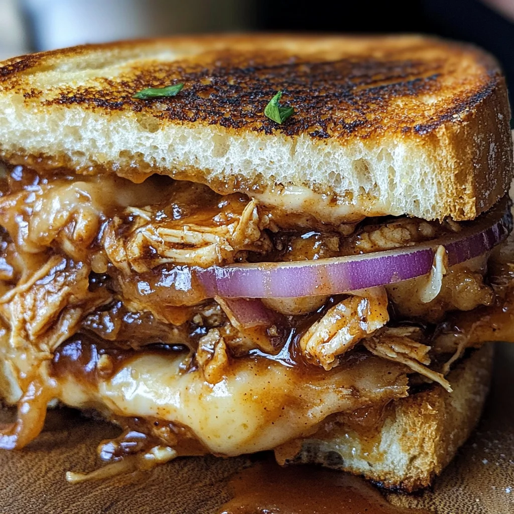 BBQ Chicken Grilled Cheese Sandwich
