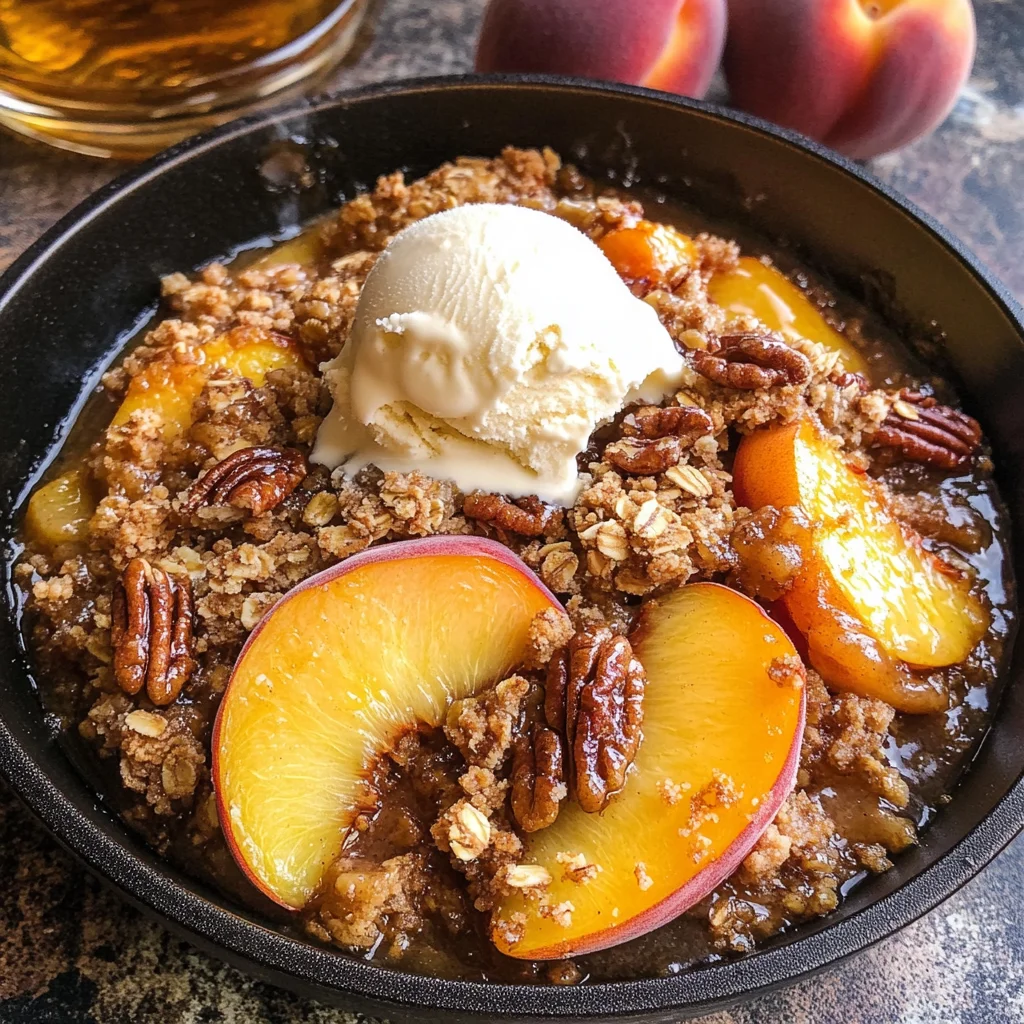 Bourbon Pecan Peach Crisp