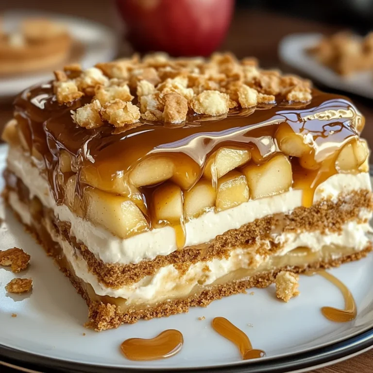 Caramel Apple Eclair Cake