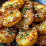 Crispy Garlic Butter Parmesan Smashed Potatoes