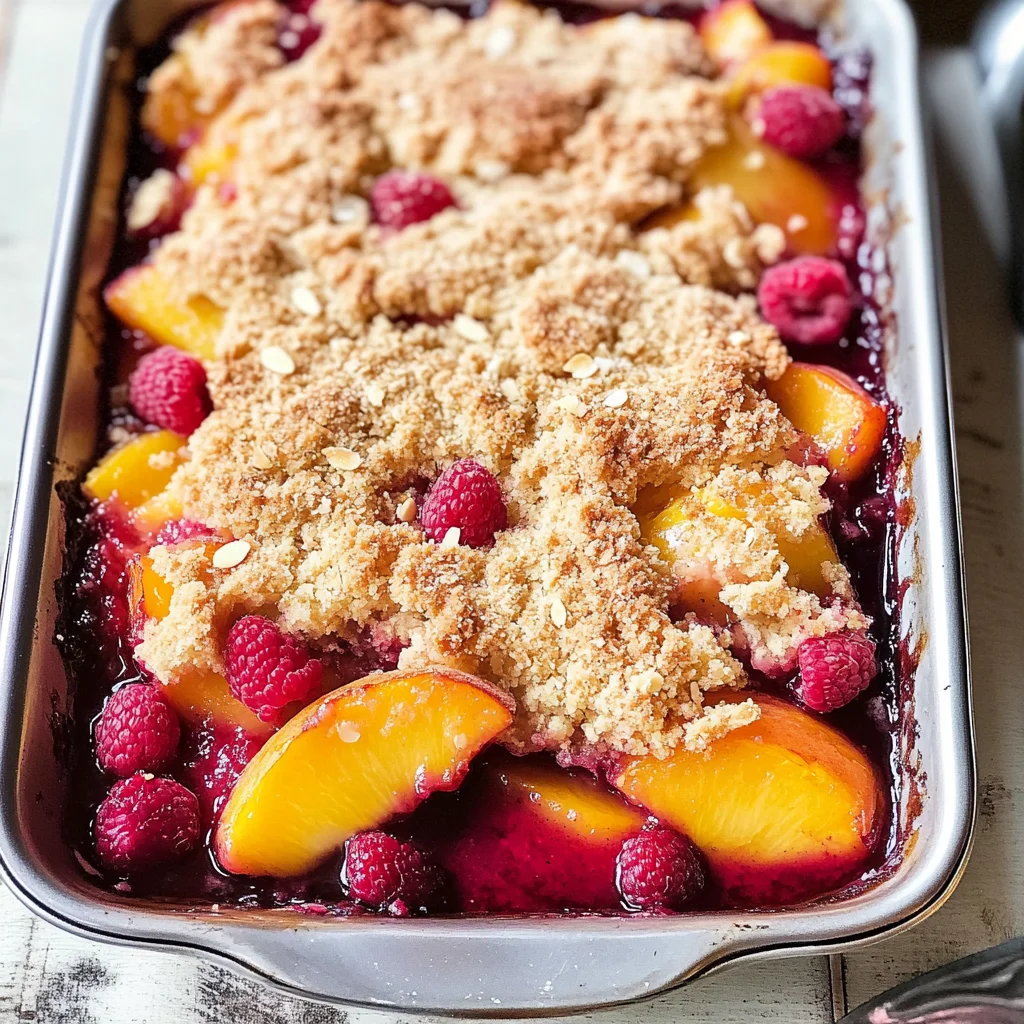Easy Peach and Raspberry Cobbler