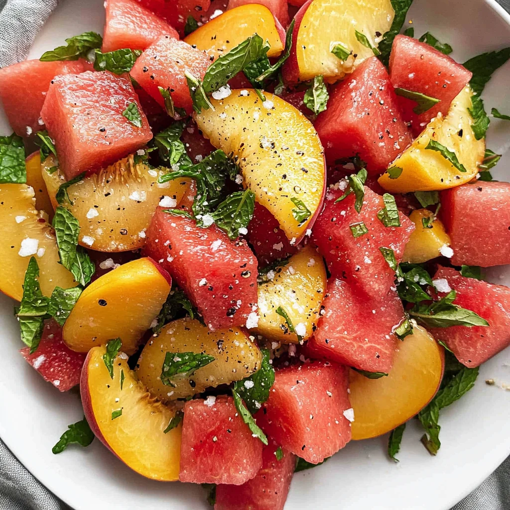 Easy Summer Peach Watermelon Salad
