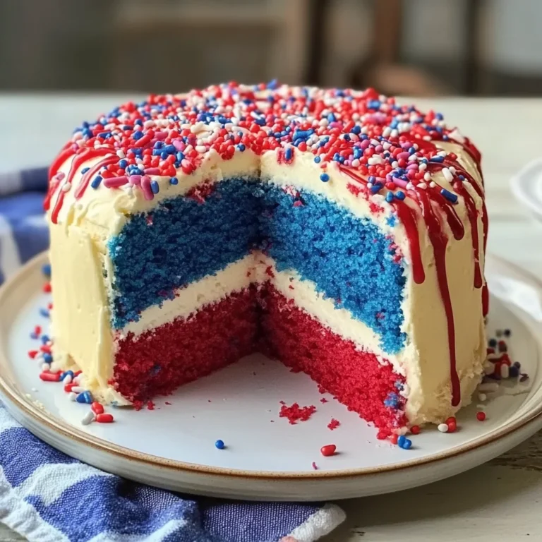 Firecracker Red, White and Blue Cake