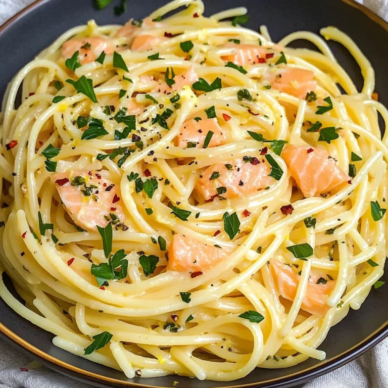 Lemon Butter Salmon Pasta