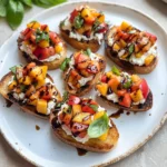 Peach Bruschetta with Whipped Ricotta