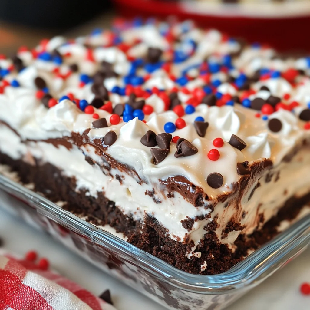 Red White Blue Chocolate Lasagna