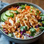 Savor Chicken Crispy Rice Salad with Creamy Peanut Dressing