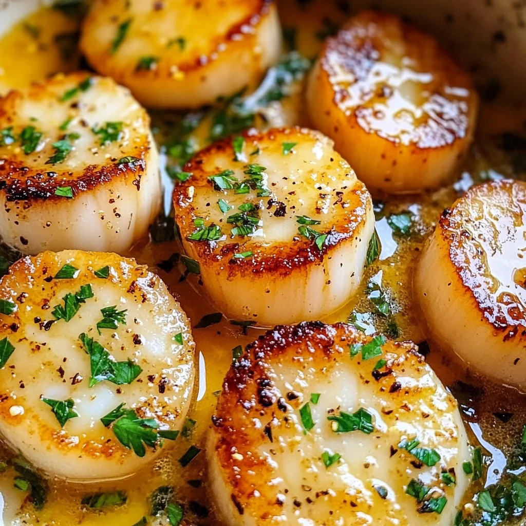 Seared Scallops with Garlic Lemon Butter