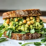 Smashed Chickpea Avocado Salad Sandwich