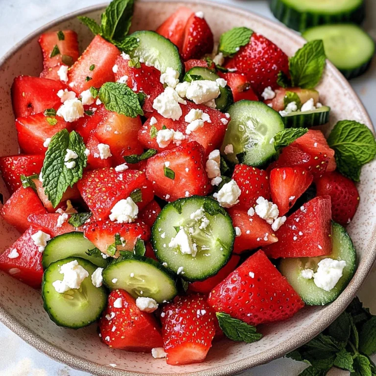 Strawberry Watermelon Cucumber Salad