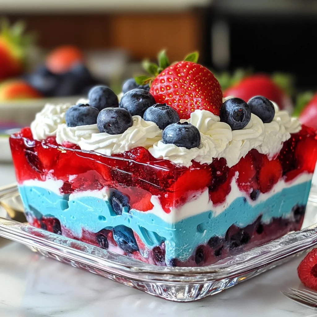 Summer Berry Jello Lasagna