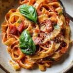 Tagliatelle with Pancetta, Basil and Mozzarella