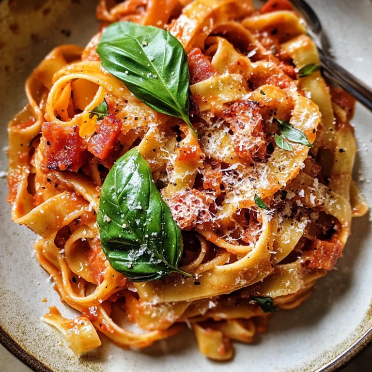 Tagliatelle with Pancetta, Basil and Mozzarella